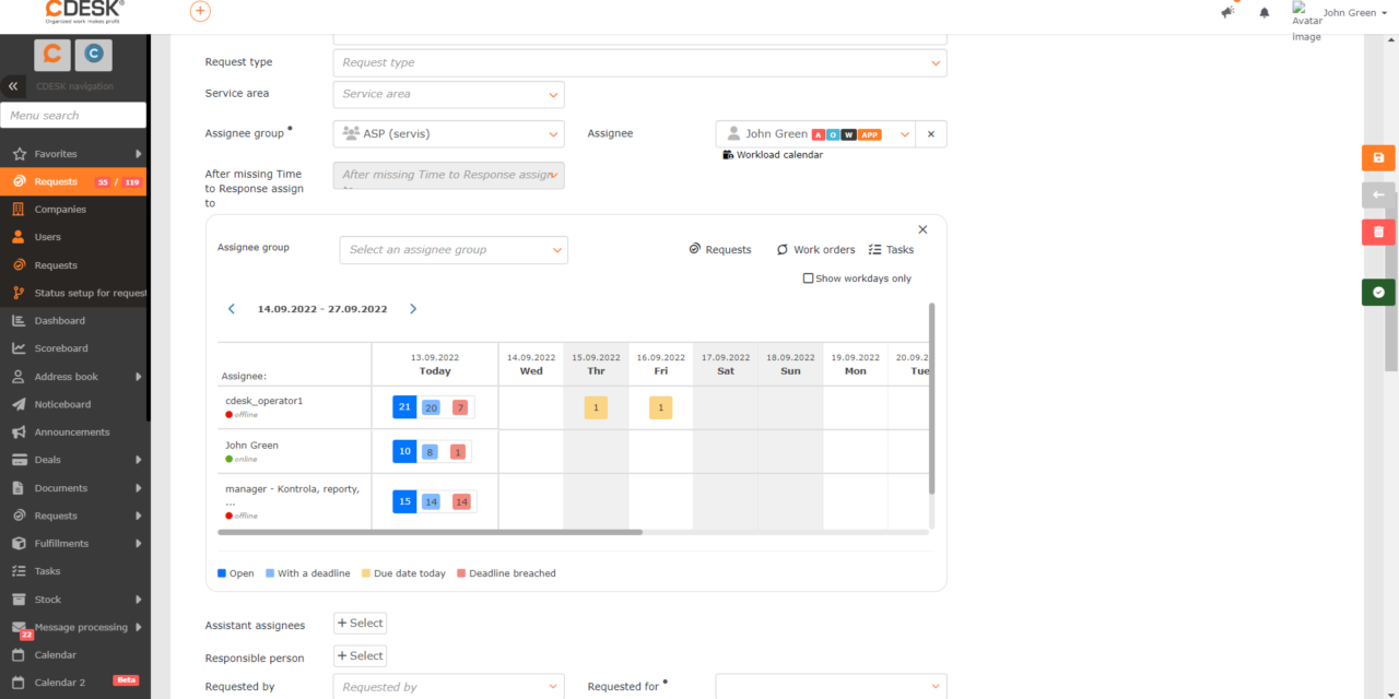 Workload-Kalender, wirtschaftliche Sicht in Deals und weitere Innovationen